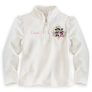Mickey and Minnie Mouse Fleece Pullover for Girls - Personalizable