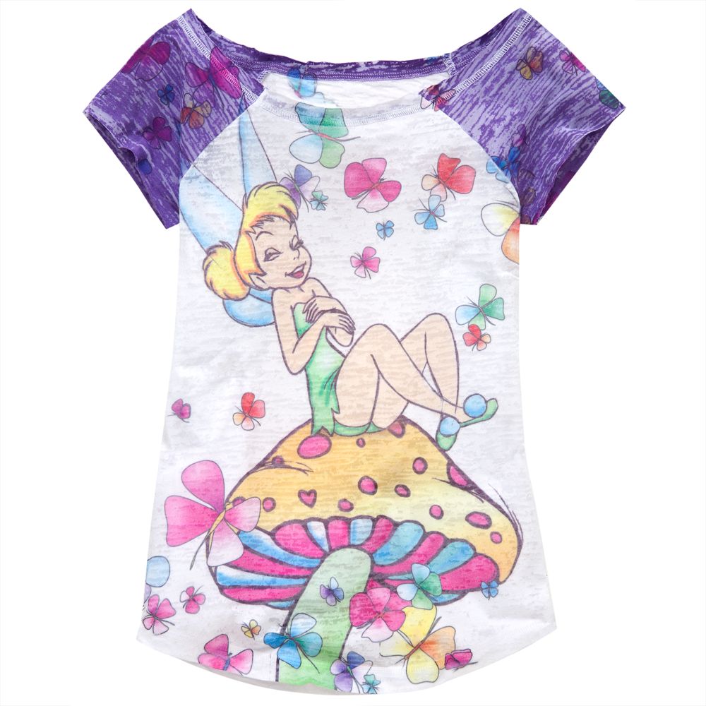 Burnout Raglan Tinker Bell Tee for Girls