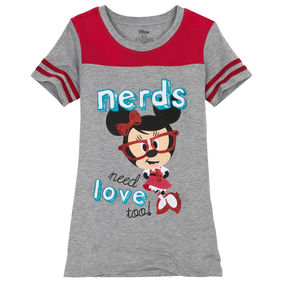Nerds Jersey Minnie Mouse Tee for Girls