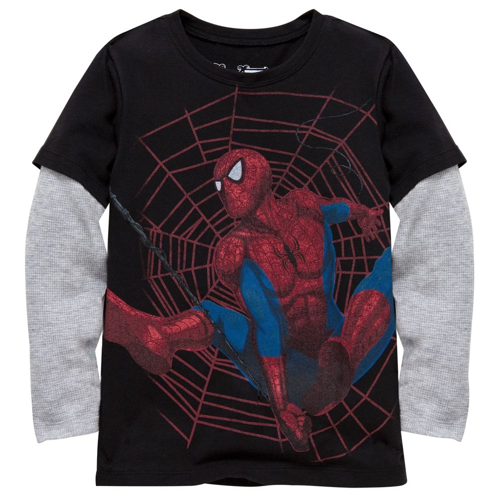 Double-Up Long Sleeve Spider-Man Tee by Mighty Fine for Boys