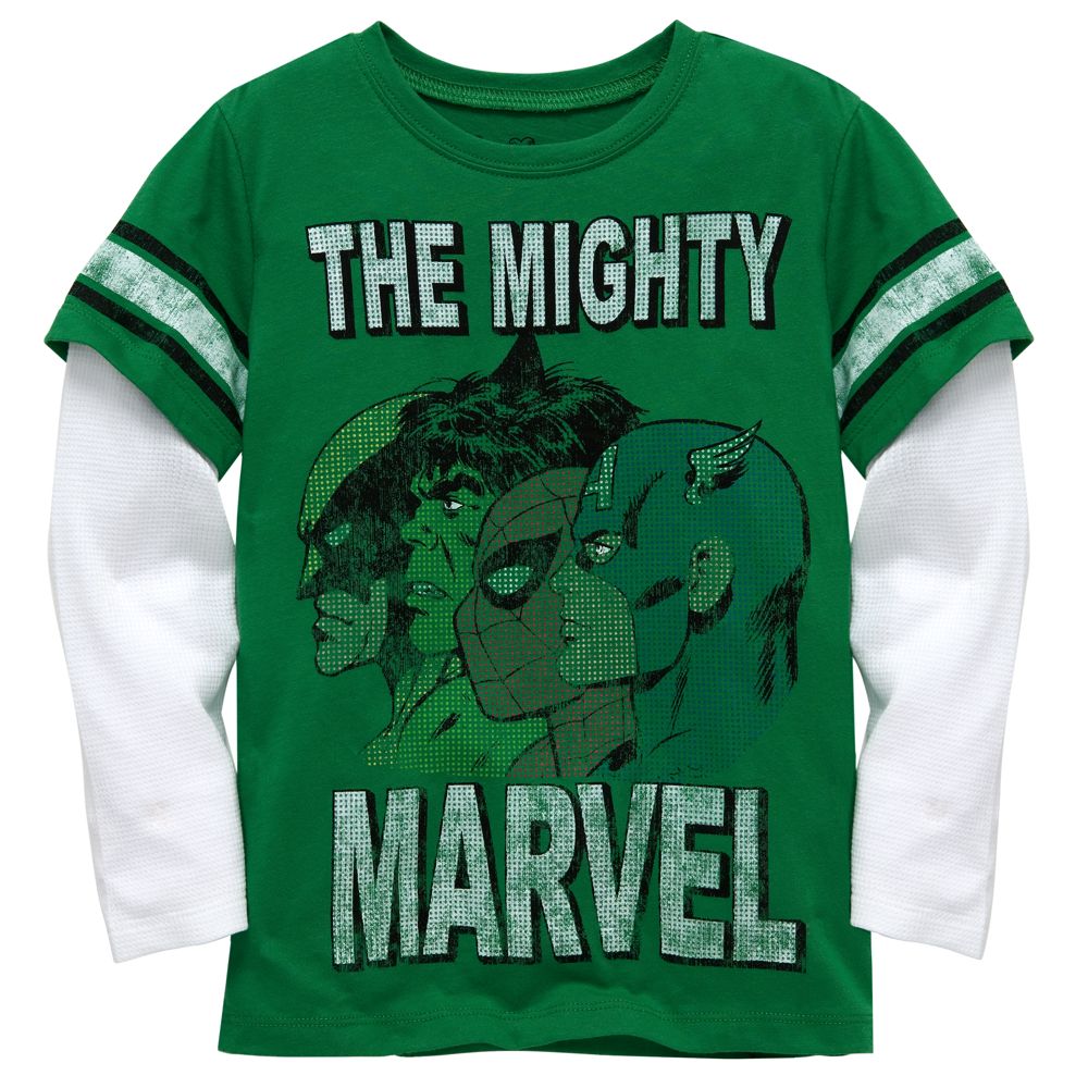 Double-Up Long Sleeve The Mighty Marvel Tee by Mighty Fine for Boys