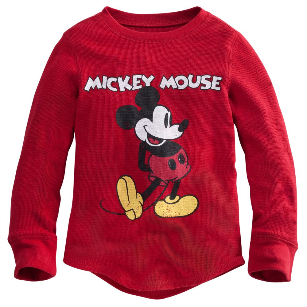 Long Sleeve Thermal Mickey Mouse Tee for Boys