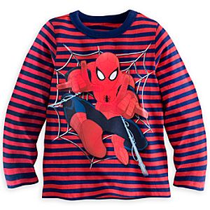 Spider-Man Striped Long Sleeve Tee for Boys