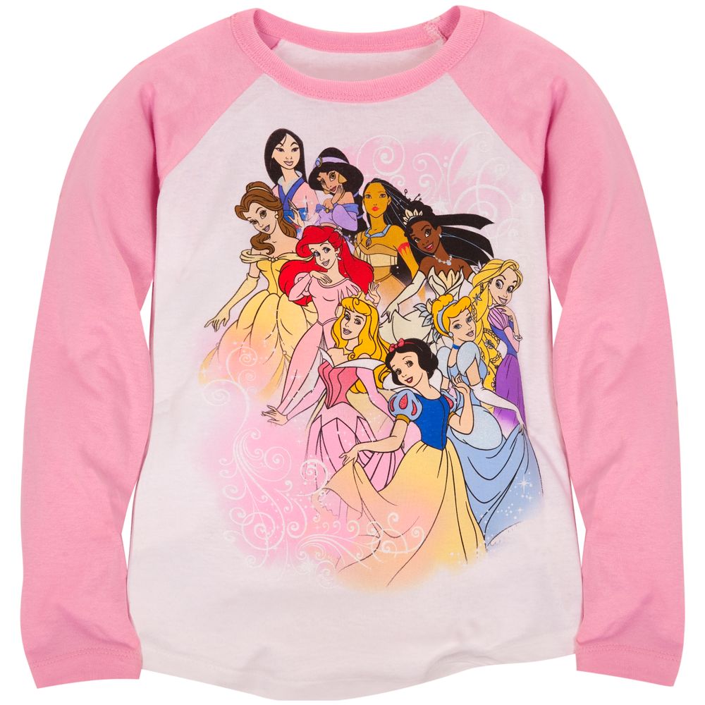 Raglan Long Sleeve Disney Princess Tee for Girls -- Made with Organic Cotton