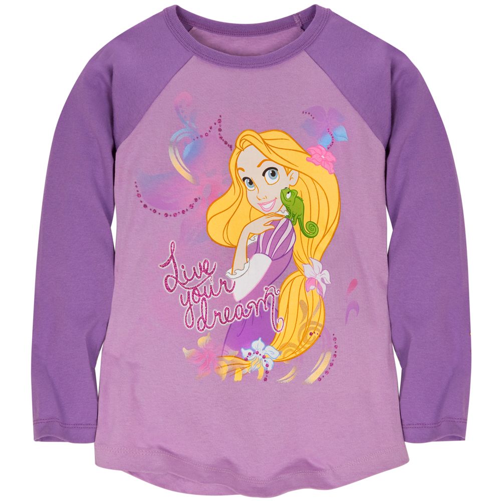 Raglan Long Sleeve Rapunzel Tee for Girls -- Made with Organic Cotton