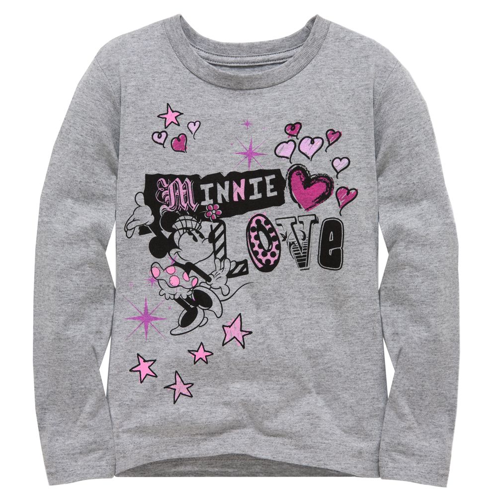 Long Sleeve Minnie Love Minnie Mouse Tee for Girls -- Made With Organic Cotton