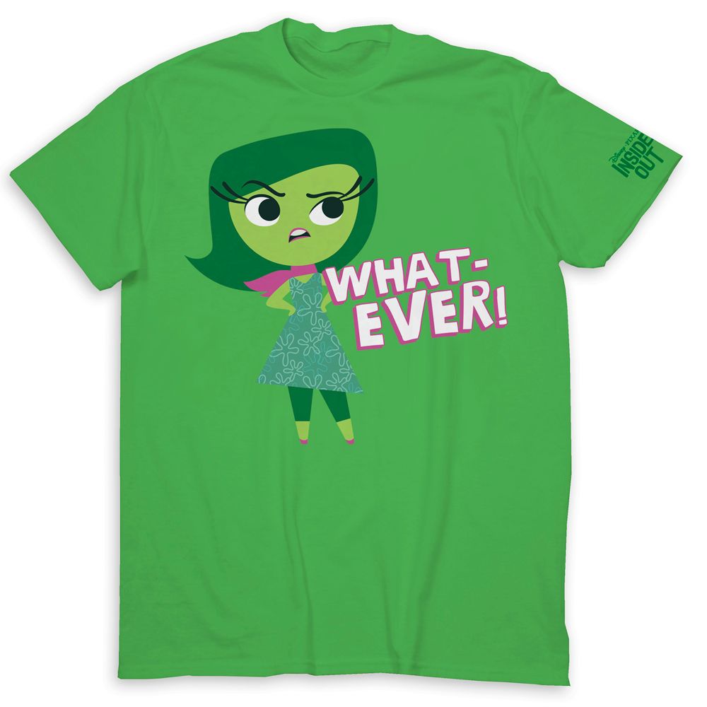 Junior's Inside Out Disgust Portrait T-Shirt - Kelly Green - Small