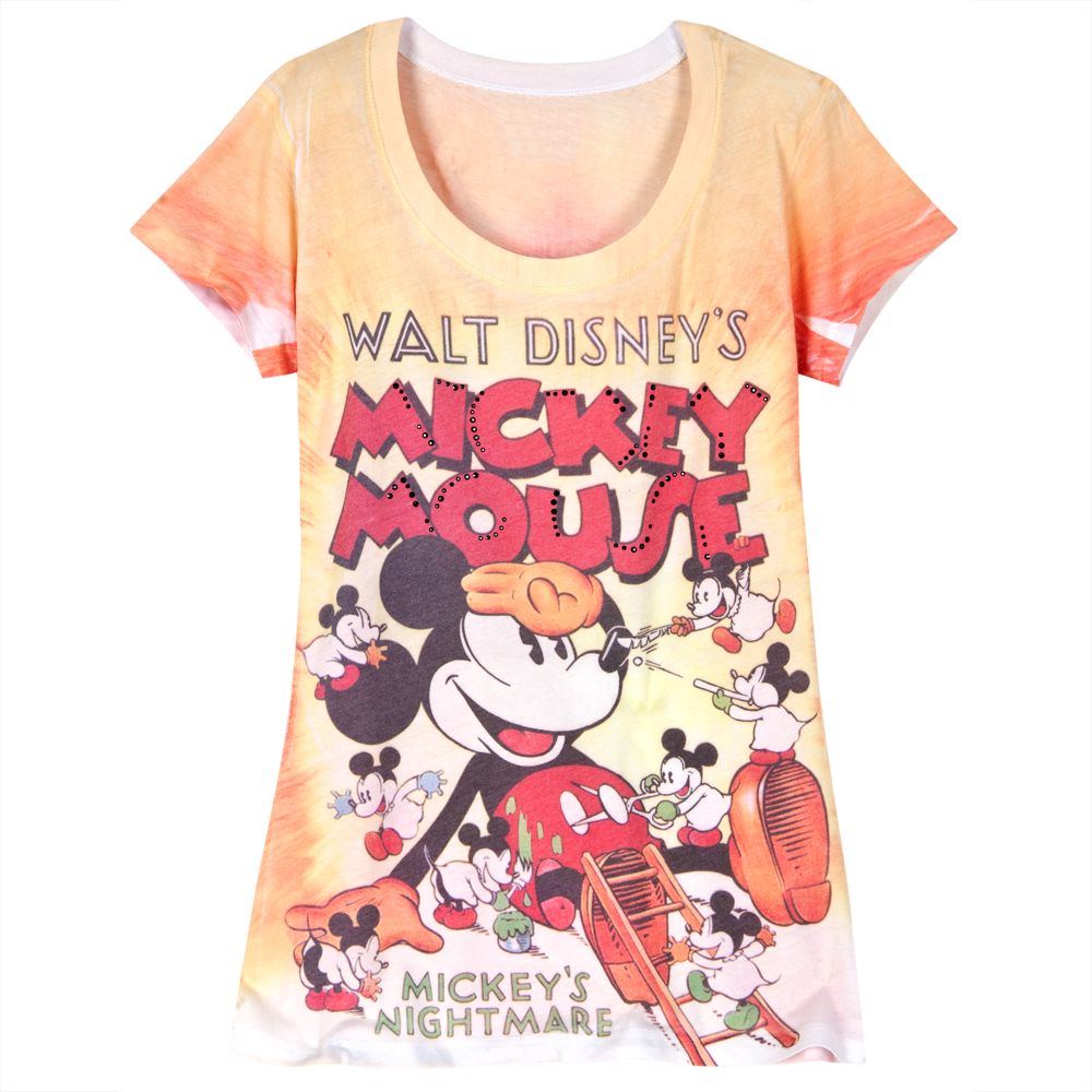 Disney Nostalgia Mickeys Nightmare Mickey Mouse Tee for Women