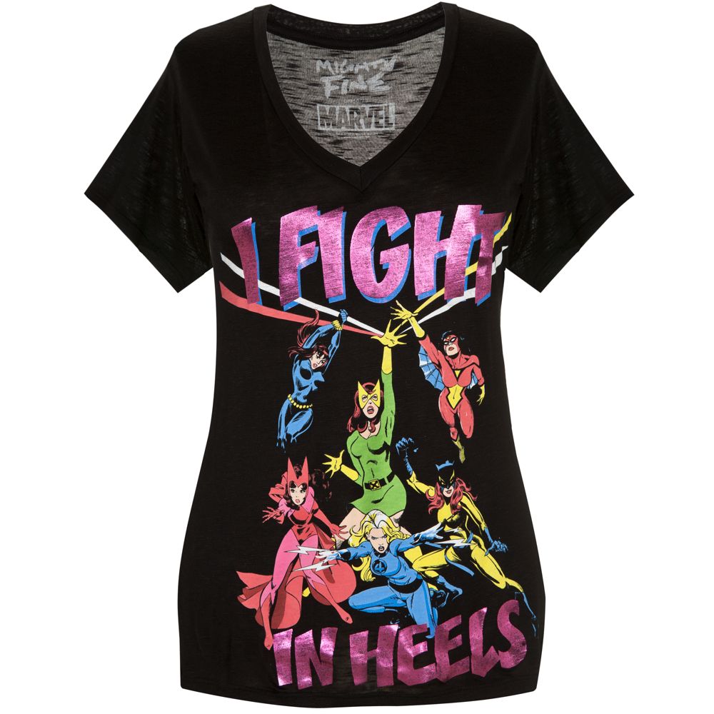 I Fight in Heels Marvel Heroines Tee for Women by Mighty Fine