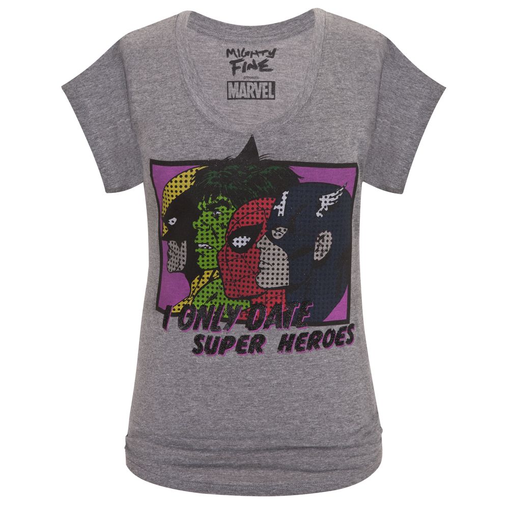 I Only Date Super Heroes Marvel Universe Tee for Women by Mighty Fine