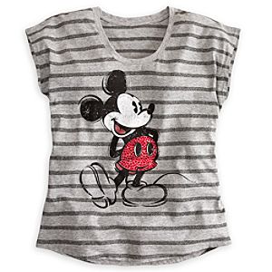 Mickey Mouse Rhinestone Tee for Women