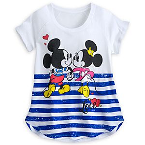 Mickey and Minnie Mouse I Love Mickey Top for Women