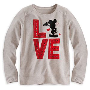 Mickey Mouse I Love Mickey Pullover Top for Women