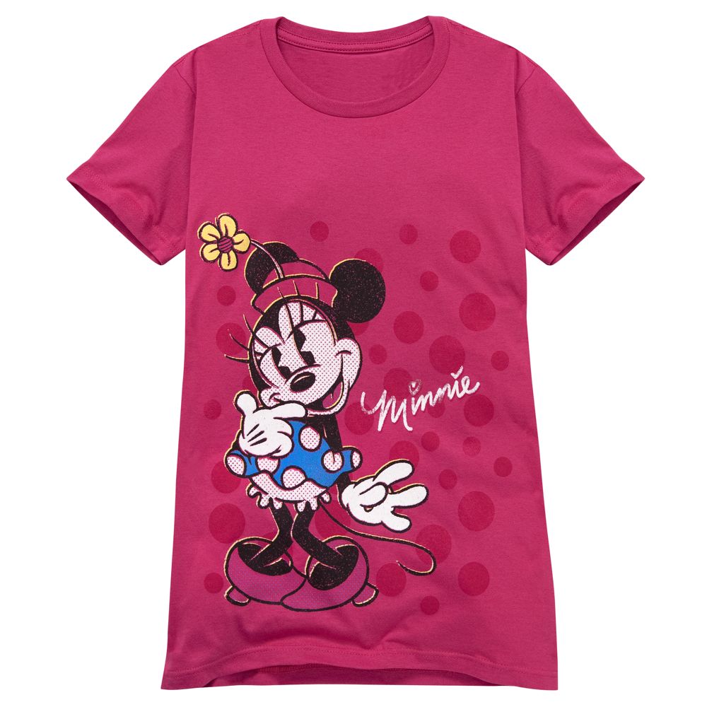 Pink Glitter Minnie Mouse Tee for Women -- Made With Organic Cotton