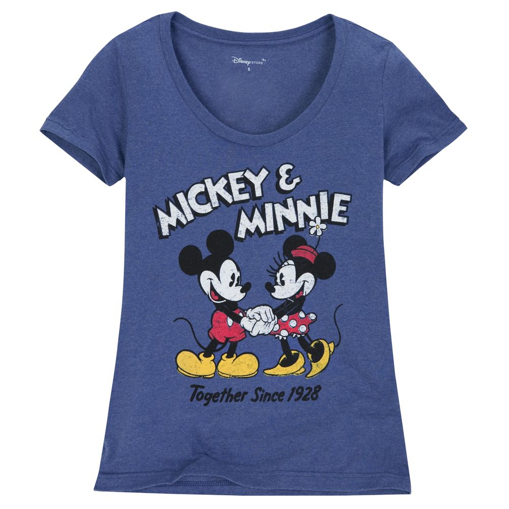 Scoop Neck Mickey and Minnie Mouse Tee for Women -- Made With Organic Cotton