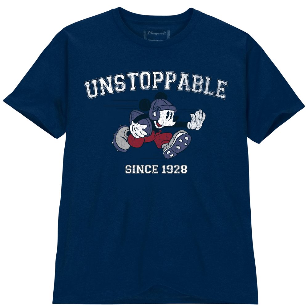 Unstoppable Football Mickey Mouse Tee for Men -- Plus Size -- Made With Organic Cotton