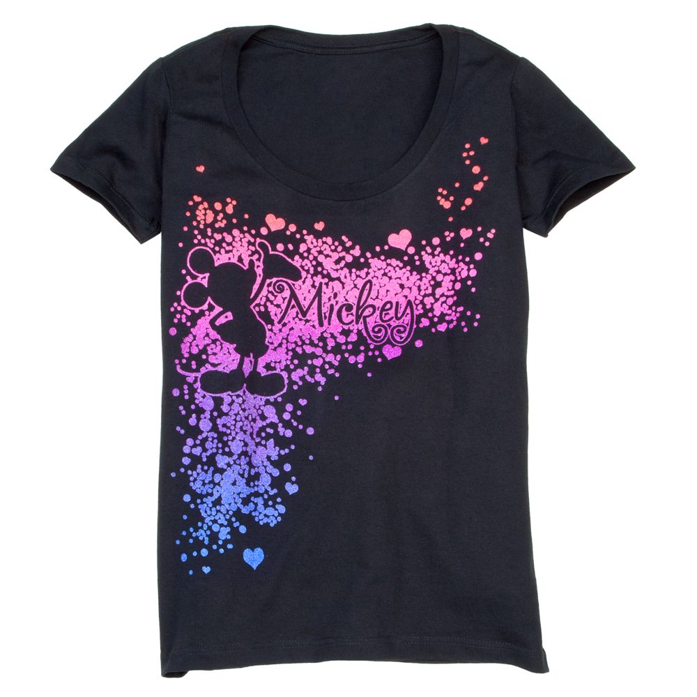 Scoop Neck Glitter Mickey Mouse Tee for Women -- Made With Organic Cotton