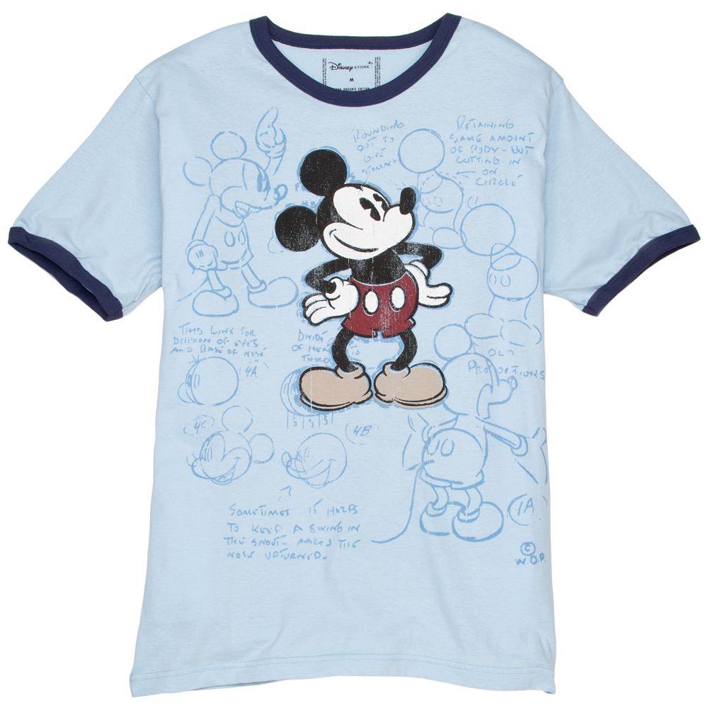 Ringer How to Draw Mickey Mouse Tee for Men -- Made With Organic Cotton