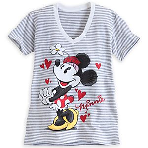 Minnie Mouse Striped Tee for Women