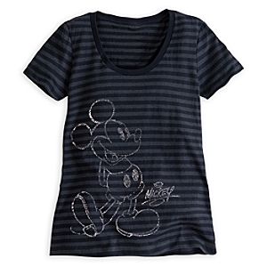 Mickey Mouse Striped Tee for Women
