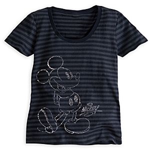 Mickey Mouse Striped Tee for Women - Plus Size