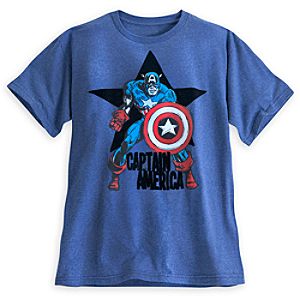 Captain America Flocked Tee for Men
