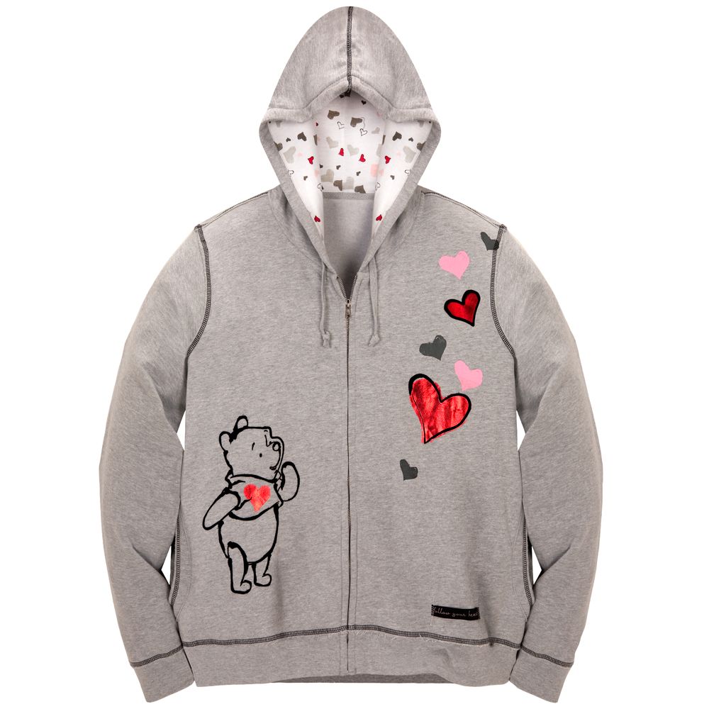 Zip Fleece Eeyore and Pooh Hoodie for Adults