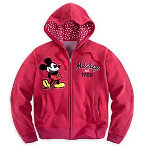 Mickey Mouse Hoodie for Women - Red - Plus Size