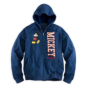 Mickey Mouse Letterman Hoodie for Men - Plus Size