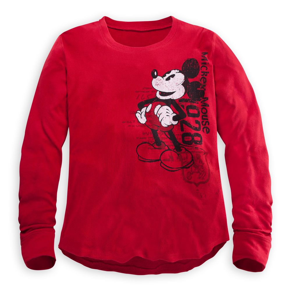 Long Sleeve Thermal Mickey Mouse Tee for Men