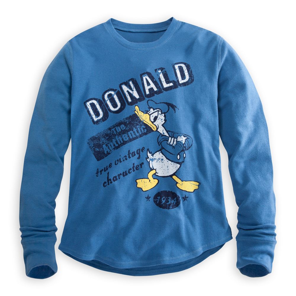 Long Sleeve Thermal Donald Duck Tee for Men