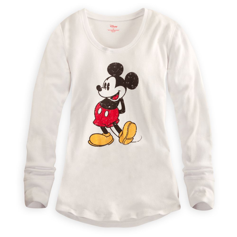 Long Sleeve Thermal Mickey Mouse Tee for Women