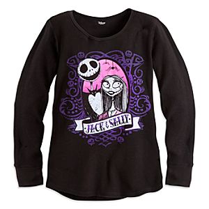 Jack Skellington and Sally Long Sleeve Thermal Tee for Women