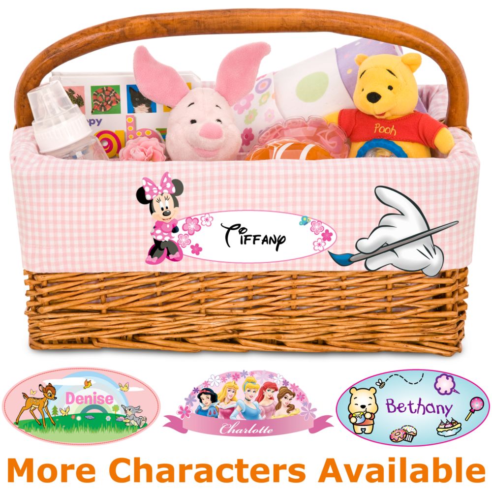 Create-Your-Own Pink Gingham Wicker Caddy Basket Liner