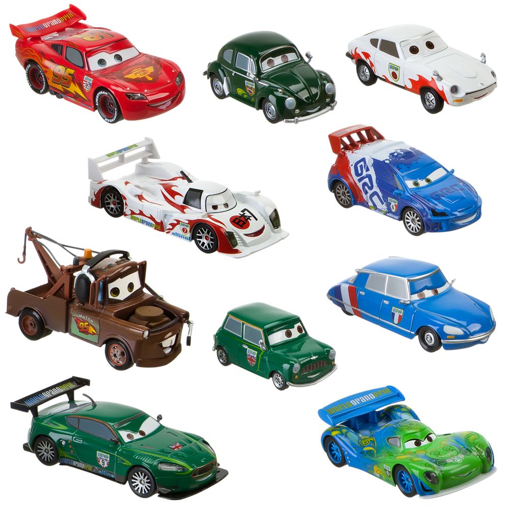 Cars 2 World Grand Prix Racer Crew Chief Die Cast Car Set Featuring Lightning McQueen -- 10-Pc.