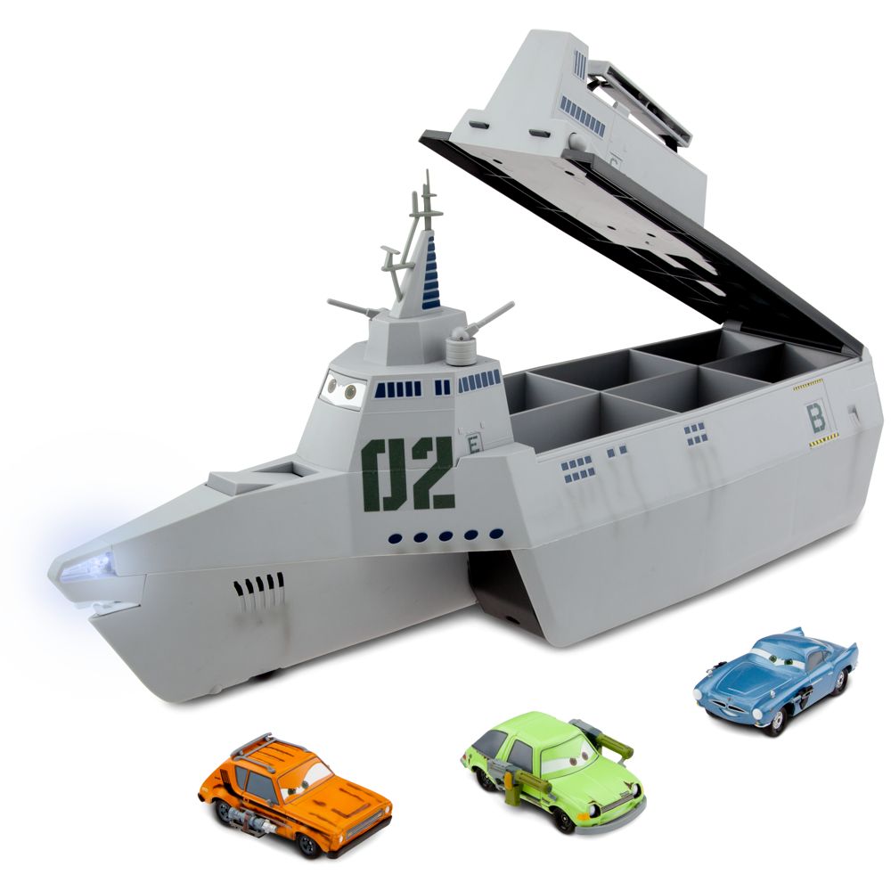 Cars 2 Combat Ship Play Set with 3 Die Cast Cars