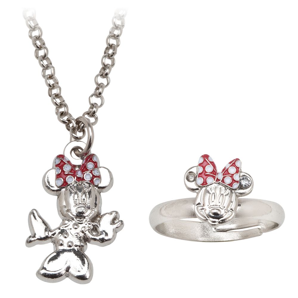 Minnie Mouse Ring and Necklace Set
