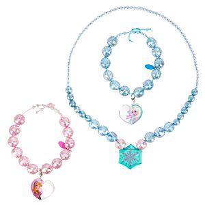 Anna and Elsa Necklace and Bracelet Set - Frozen