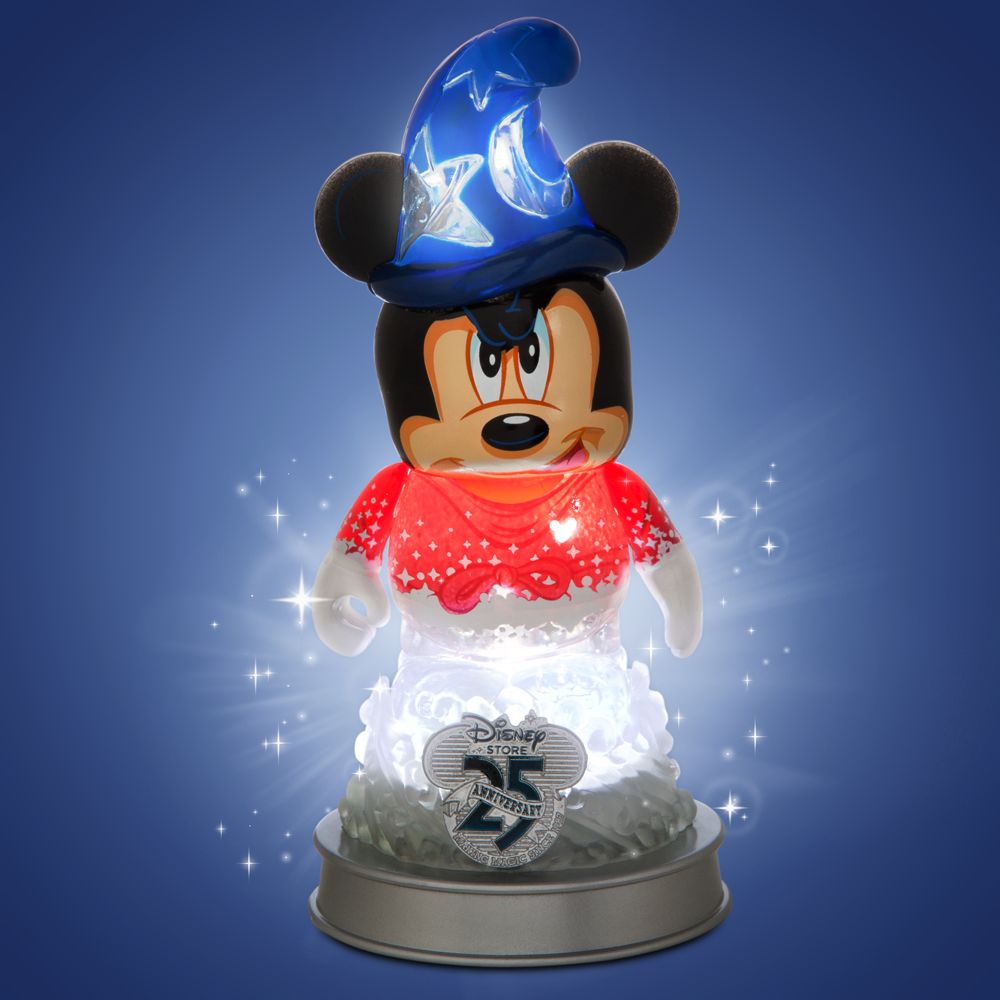 Vinylmation 25th Anniversary Sorcerer Apprentice Mickey Mouse 3 Figure and Light-Up Base