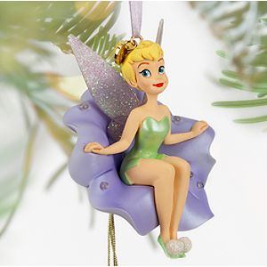 Tinker Bell on Flower Sketchbook Ornament - Green