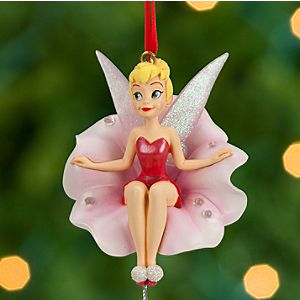 Tinker Bell on Flower Sketchbook Ornament - Red