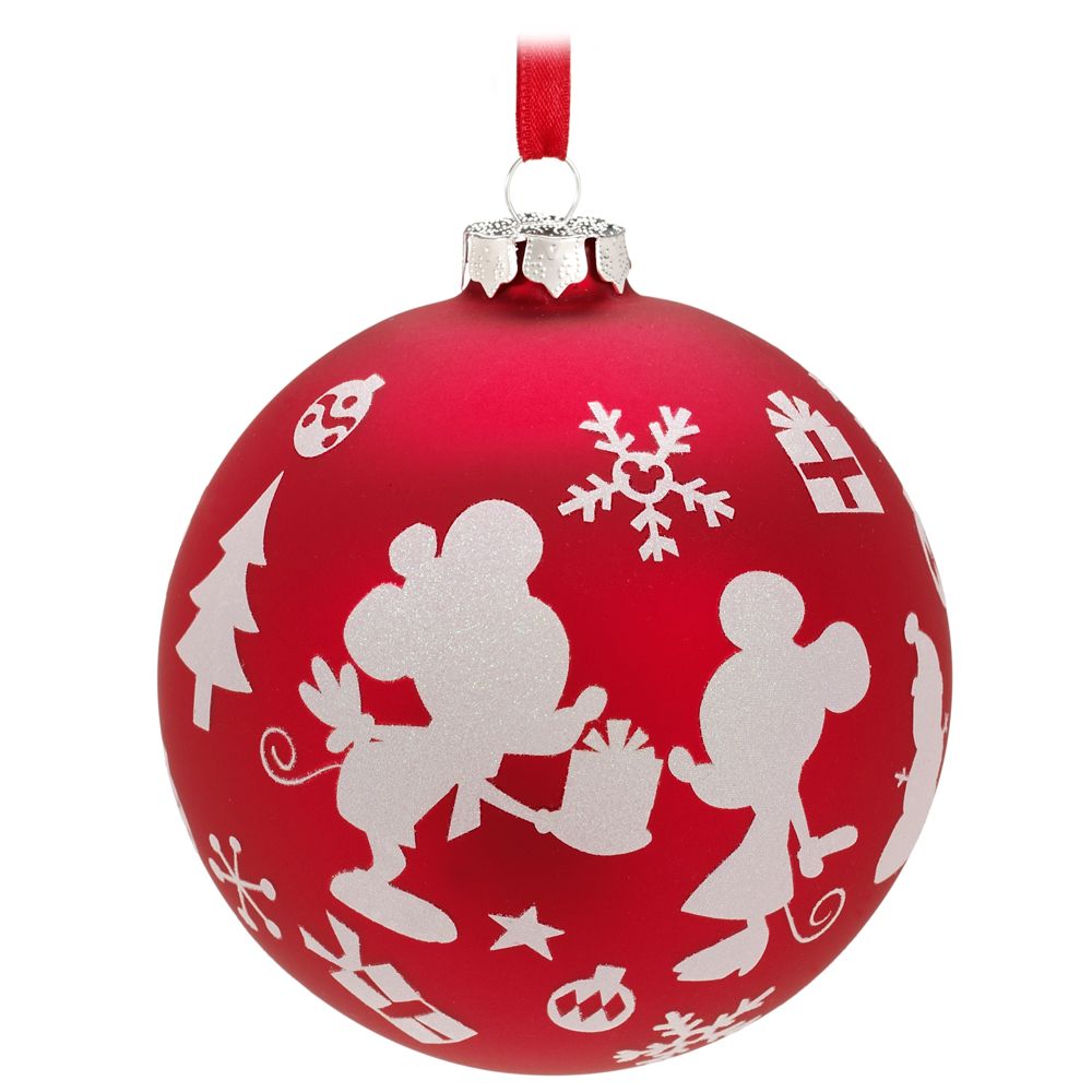 Ball Minnie and Mickey Mouse Ornament