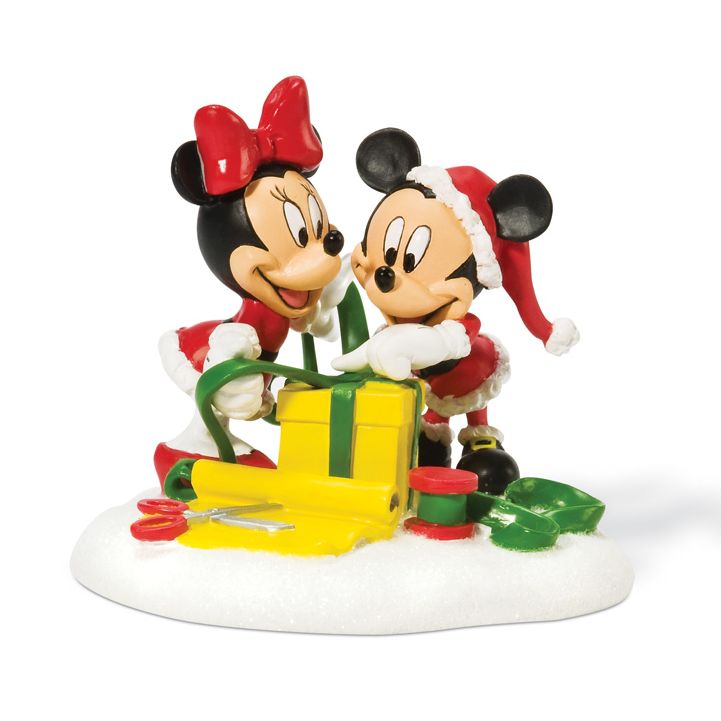 ''Wrapping Gifts'' Minnie and Mickey Mouse Figurine by Dept. 56