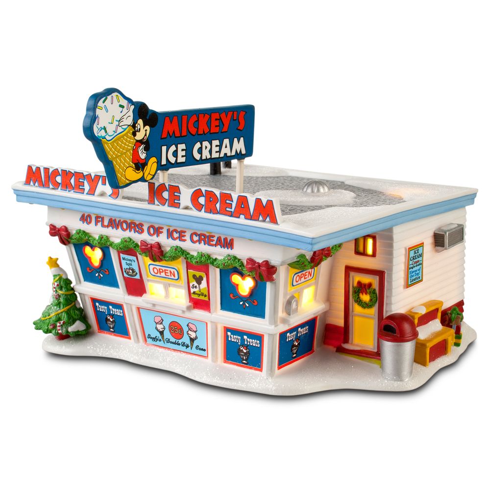 Light-up Disney Village Mickeys Ice Cream Shop by Dept. 56