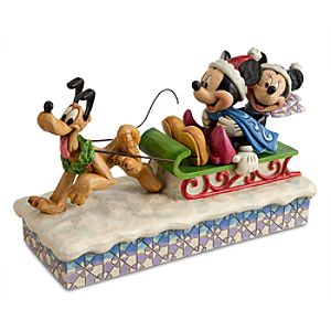 Pluto, Minnie and Mickey Mouse Sleigh Ride Figure by Jim Shore