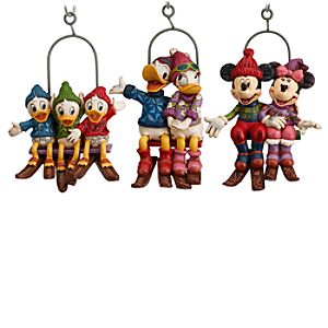 Mickey Mouse and Friends Ski Lift Ornament Set by Jim Shore