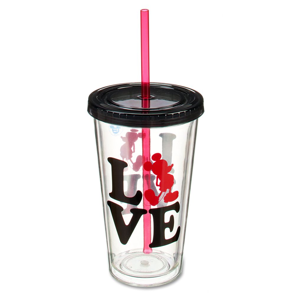 LOVE Mickey Mouse Tumbler with Straw