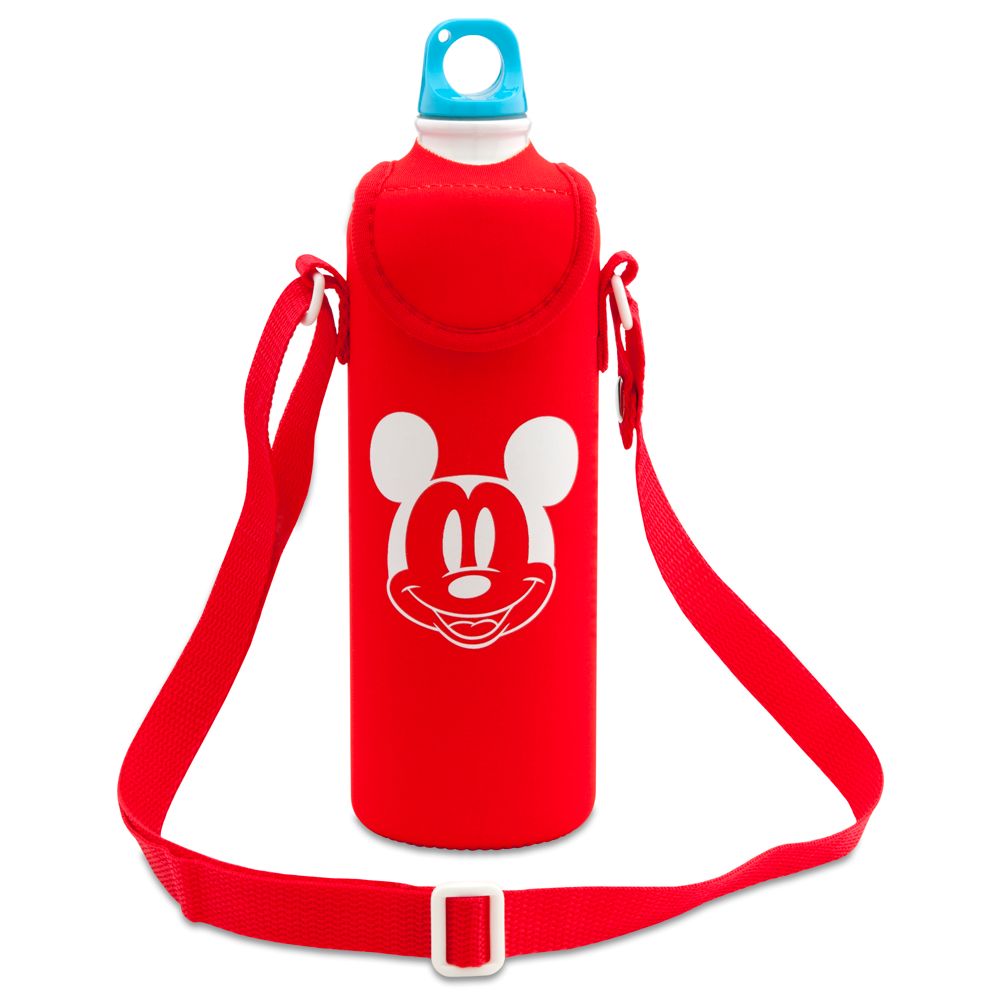 Summer Brights Mickey Mouse Aluminum Water Bottle with Neoprene Cover -- Red