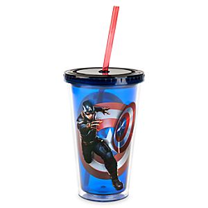 Captain America Tumbler with Straw