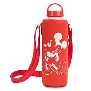 Mickey Mouse Water Bottle with Neoprene Cover - Summer Fun - Red